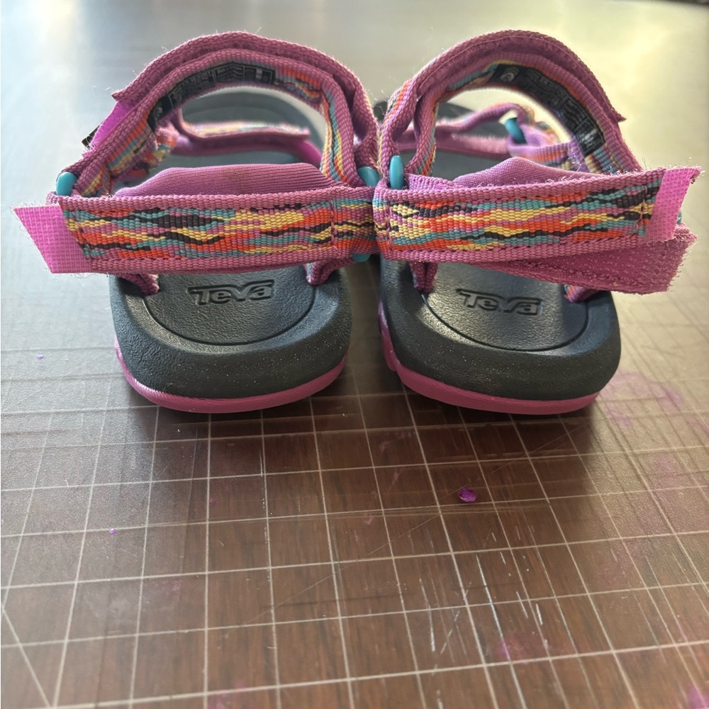 Teva Toddler Sandals Size 8 Pink Rainbow Sport Strap Outdoor Shoes - Picture 3 of 5
